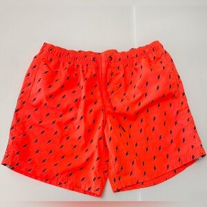 Sundek Men's Orange Lightning Print Swim Shorts